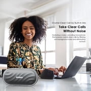 Oraimo Portable Bluetooth Speaker with LED Lightshow, 30 Hours Playtime, Portable Speaker with Mics for Call and Meeting, Gray