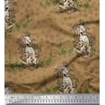 thumbnail image 1 of Soimoi polyester Crepe Fabric Clover Grass & Lion Animal Print Sewing Fabric Yard 52 Inch Wide, 1 of 3