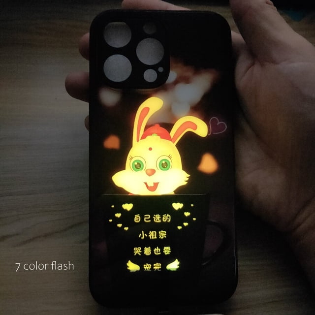 Funda con Flash LED para iPhone, carcasa moderna de cristal para modelos 13 Pro Max, 12, 14, 11, 7, 8 Plus, X, XR, XS, SE20 Fivean unisex
