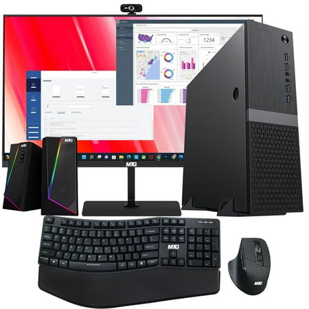 Computer Desktop PC  Intel Core i5 8th Gen  TechMagnet Heera  16GB Ram  1TB HDD  MTG New 24 Inch Monitor  MTG Ergonomic Wireless Keyboard Mouse  RGB Speaker  Webcam  Win 11 Home (Renewed)