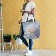 thumbnail image 6 of Open Top Canvas Tote Bag with Zipper Reusable Shopping Bag 13.5x15" Roomy Carryall Large Flower in Full Bloom, 6 of 9