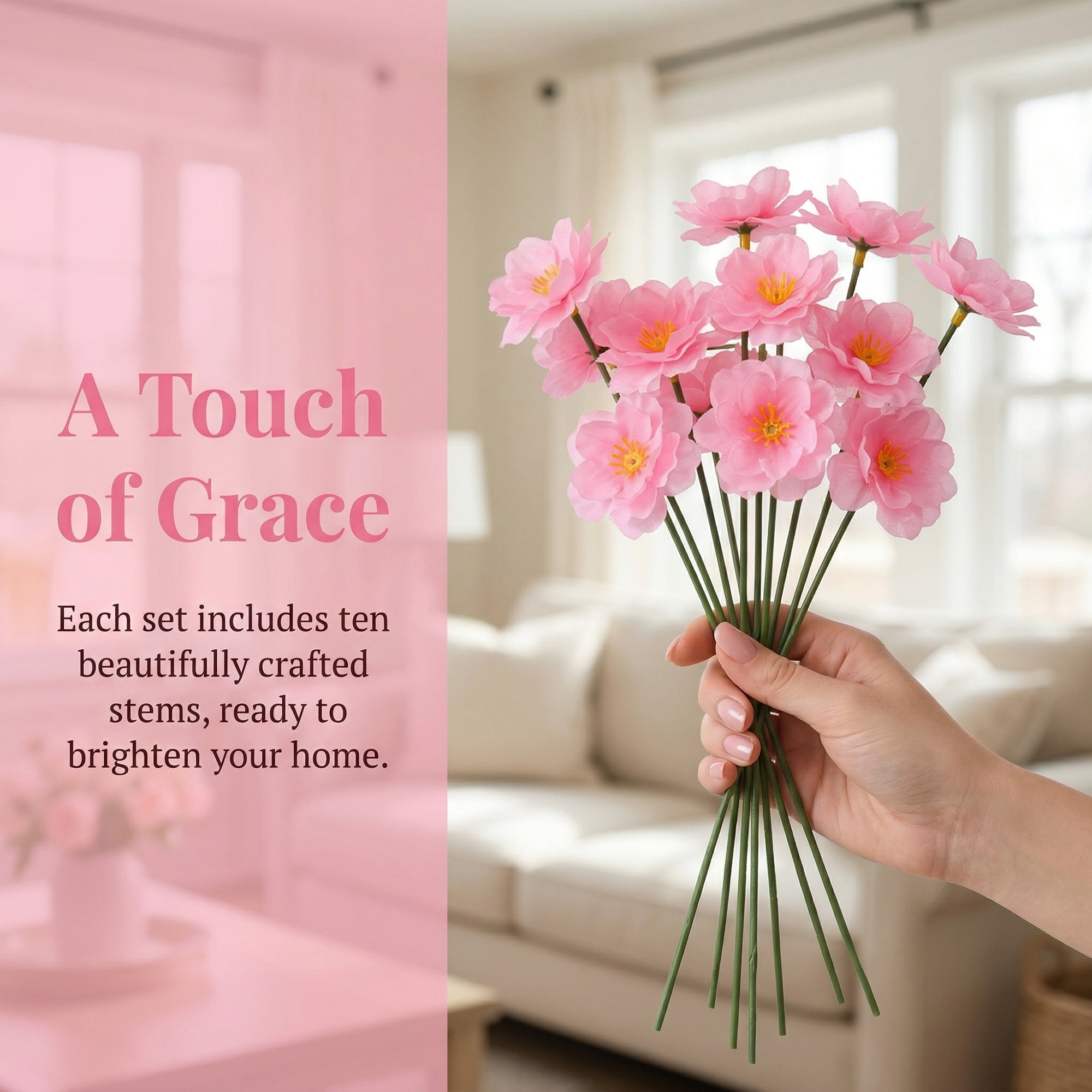Unique Bargains Artificial Roses Silk Detachable Head Flowers for Decor Pink 5.9 in