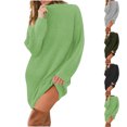 thumbnail image 1 of Meichang Robe Chandail Femme Surdimensionnée Col Montant Manches Longues Robe Courte Automne Hiver Coupe Ample Chandail Tricoté Robe Chandail, 1 of 7