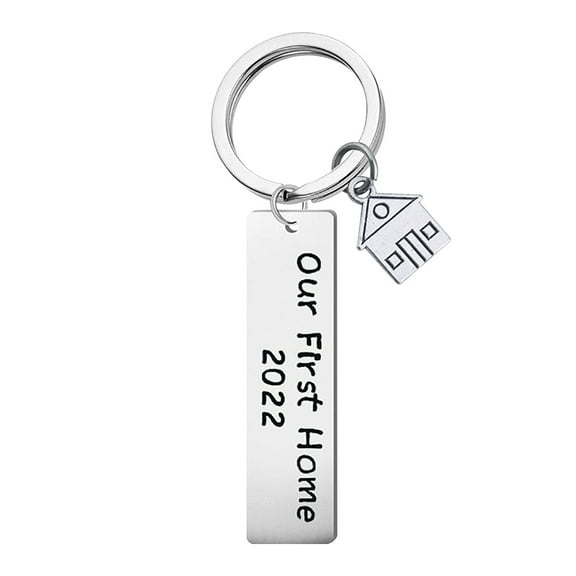 VerPetridure Our First Home 2022 Stainless Steel Titanium Steel Keychain Pendant For Couple And Family Gift