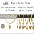 thumbnail image 3 of Anillos de cortina con clips WeeksEight, paquete de 20, dorados, 3 of 7