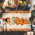 thumbnail image 6 of Thanksgiving Pumpkin Placemats Set of 4 Orange Green Pumpkins Leaves Heat Insulated Linen Place Mats, Washable Stain-Proof Table Mats for Dining Tables Holiday Decor 13x19inch, 6 of 9