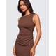 thumbnail image 4 of Vestido CRZ YOGA Butterluxe sin mangas con fruncido marrón XX-S, 4 of 4