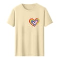 thumbnail image 2 of Mens Shirts Plus Size Rainbow Love Printed Short Sleeved Round Neck T-shirt Khaki XXL, 2 of 4