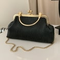 thumbnail image 4 of Bolso de noche con cadena Bolso de hombro de moda elegante Casual para cóctel (negro), 4 of 9