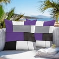 thumbnail image 3 of Purple Grey Geometric Throw Pillow Covers 16x16 Inch Set of 2, Modern Black White Abstract Art Waterproof Outdoor Pillow Covers, Decorative Cushion Pillowcases for Couch, Sofa, Bed, Garden, Patio, 3 of 9