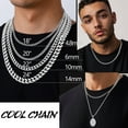 thumbnail image 4 of PROSTEEL Cuban Chain for Men 4.8mm Solid Stainless Steel Miami Necklace 24 Inch Hip Hop Mens Gift for Birthday, 4 of 8