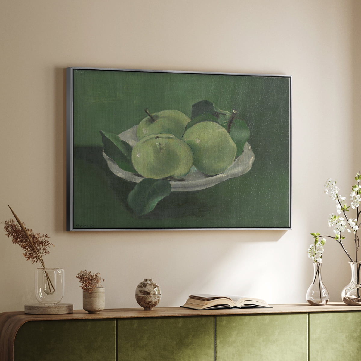 Vintage Botanical Print-LII By Wexford Home Framed in Silver Wood Gallery Wrapped Canvas 25 in. x 37 in.