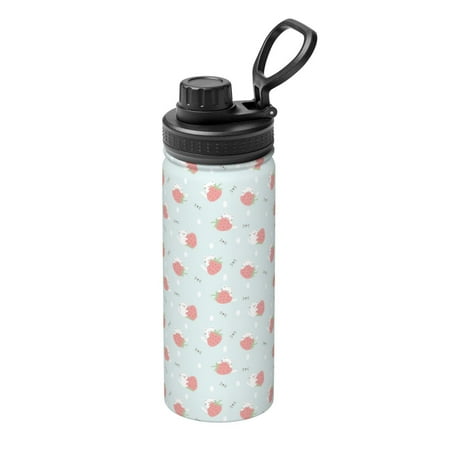 

Salouo Strawberry for 18oz Stainless Steel Vacuum Insulated Tumbler Coffee Travel Mug Spill Proof with Lid Thermos Cup for Keep Hot/Ice Coffee Tea and Beer