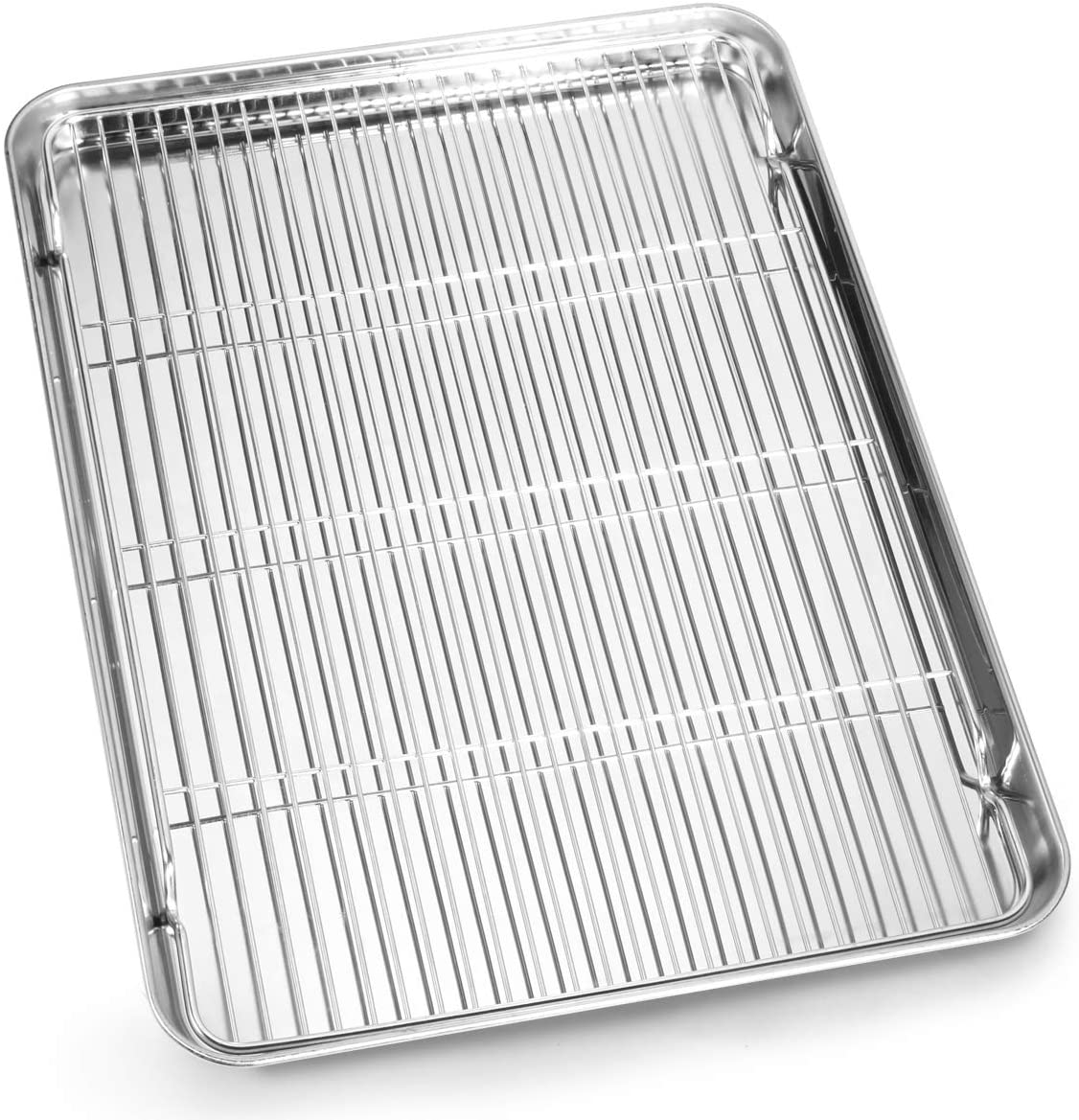 Deluxe Stainless Steel Baking Sheets Set of 2, Professional Grade