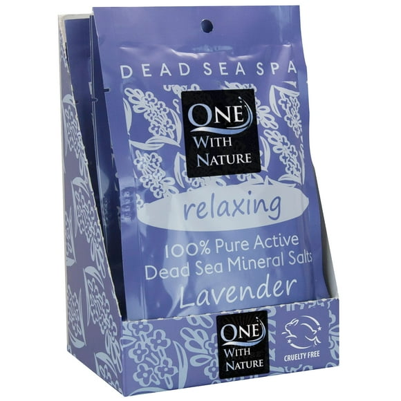Sal del Mar Muerto One con lavanda natural, 75 ml, paquete de 6