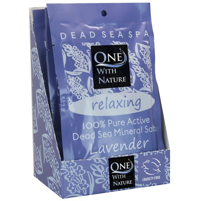 Sal del Mar Muerto One con lavanda natural, 75 ml, paquete de 6
