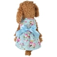 thumbnail image 5 of Walbest Puppy Dog Dress, Thin Cute Floral Bow-knot Princess Ribbon Skirt for Small Dogs Cats for Summer (Blue, XS), 5 of 7