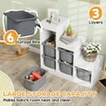 thumbnail image 4 of Qaba Toy Storage Organizer Kids Bookshelf with 6 Plastic Bins, White, 4 of 10
