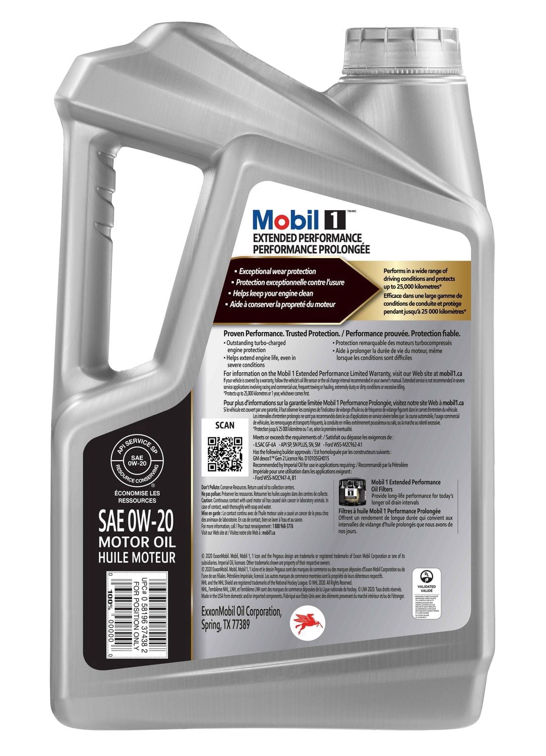 Mobil 1™ Extended Performance Full Synthetic Engine Oil 0W-20, 4.73 L