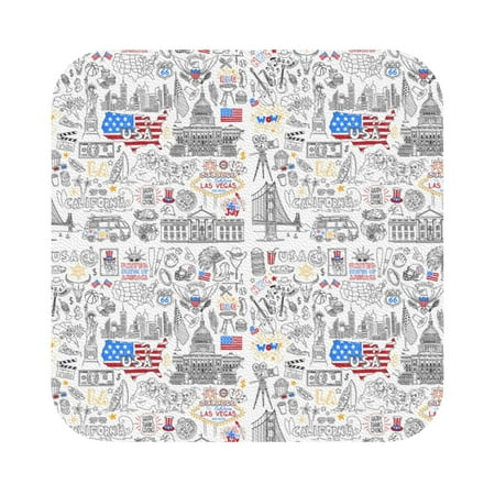 

Matuu America Landmarks2 for Cup Coasters Set of 6 Leather Coasters Desk Coasters for Office Measures 4” x 4” Square