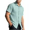 thumbnail image 3 of Njagoc3 Men's Casual Open Placket Short-Sleeve Shirt - Effortless Vacation & Commute Wear, 3 of 5