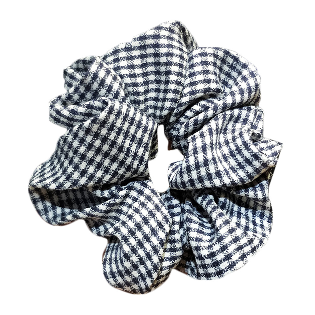 Famure ropeHair Scrunchies vintage plaid Flamingo Solid Houndstooth