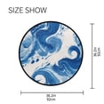 thumbnail image 5 of 36.2 Inch Round Floor Mat Indigo Blue Tie-dye Pattern Carpet Decor Rug for Living Room Bedroom, 5 of 6