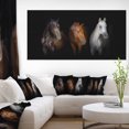 thumbnail image 1 of Black Red and White Horses - Animal Canvas Art Print, 1 of 3