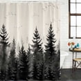 thumbnail image 3 of Mist Forest Waterproof Fabric Shower Curtain,Beige Farmhouse Vintage Nature Scenery Waterproof Fabric Shower Curtain for Bathroom Curtains Bathtubs Hotel Shower Curtains with 12 Hooks Standard 60x72, 3 of 8