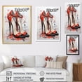 thumbnail image 4 of Designart "Black And Red High Heels Euphony I" Fashion Floater Framed Wall Art Print, 4 of 7