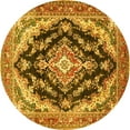 thumbnail image 1 of Ahgly Company Indoor Round Medallion Yellow Traditional Area Rugs, 4' Round, 1 of 4