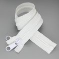 thumbnail image 3 of Leekayer 2 cremalleras resistentes #10 de 40 pulgadas para coser, separando cremallera de plástico grande, cinta blanca con doble pestaña deslizante, saco de dormir, cubierta de lona para barco, tramp, 3 of 5