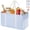 Blue, variant on Extra Large Tote Bag, Reusable Grocery Bags with Metal Wire Frame and Handles, Standing Utility Foldable Shopping Bags for Storage, Picnics, Beach, Pool, Laundry, Car, Camping, 1 Pack, Blue