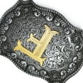 thumbnail image 3 of Western Cowboy Golden Initial Letter A-Z Metal Belt Buckle Belt Buckle Men's Accessory F, 3 of 8