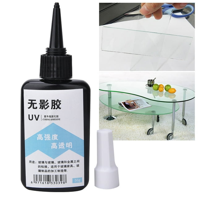 Colle Transparente Polymérisation Ultraviolette Adhésif Haute Résistance pour Verre Table Basse Acrylique