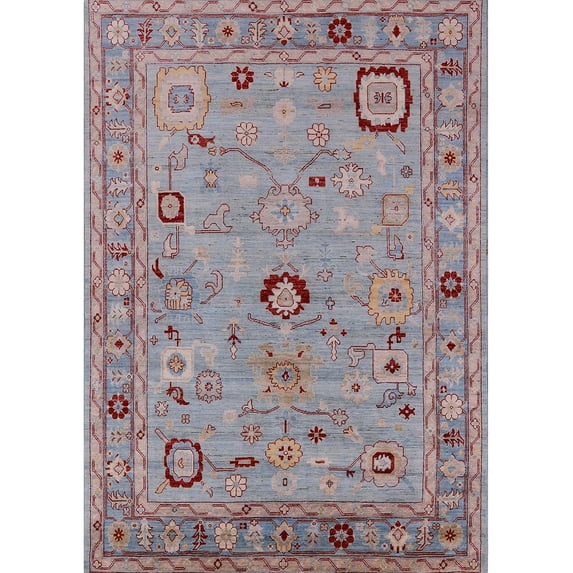 Ahgly Company Machine Washable Indoor Rectangle Industrial Modern Mauve Taupe Purple Area Rugs, 8' x 10'