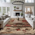 thumbnail image 3 of Red Brown Wooden Grain Area Rugs 6'x9', Washable Small Throw Rugs for Kitchen Dining room, Farmhouse Vintage Country Textured Indoor Outdoor Rug Non-Slip Low Pile Carpet Runner Reversible Floor Mats, 3 of 8