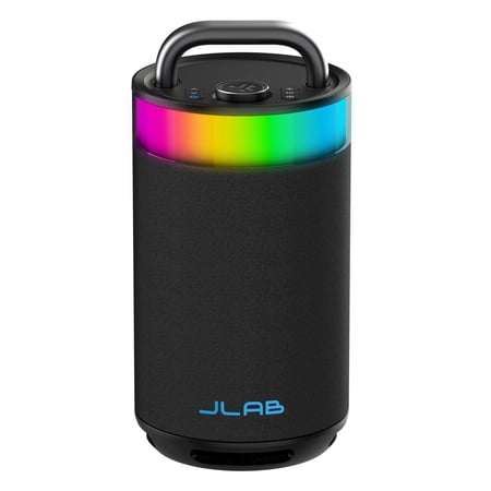 JLab Epic Party Portable Bluetooth Speaker, 100W, Built-in RGB Lights, Splashproof, Black