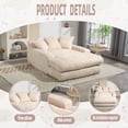 thumbnail image 4 of Oversized Chaise Lounge Chair, Corduroy Loveseat Floor Sofa,Comfy Short Plush Cloud Couch Bed,Modern Sleeper Chair Sofa Recliner for Living Room,Bedroom,Office, 4 of 7