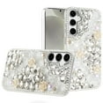 thumbnail image 3 of For Samsung s25 Plus/s24 Plus Rose Flower Full Diamond Bling Stones - Clear, 3 of 3