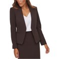 thumbnail image 1 of Calvin Klein Womens Asymmetrical Blazer Jacket, Brown, Petite, 2P, 1 of 1