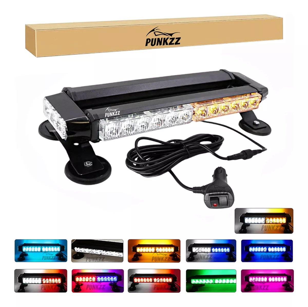 Barra Torreta Estrobo Codigo Leds Con Base Magnética 14 PuLG | Walmart ...