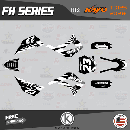 Kalair GFX Graphics Kit for Kayo PIT BIKE TD125 (2021+) Fh Series