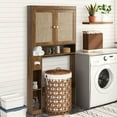 thumbnail image 6 of Over The Toilet Storage Cabinet, Bathroom Storage Organizer, Toilet Rack with Inner Adjustable Shelf,Two Doors-Yellow oak grain, 6 of 7