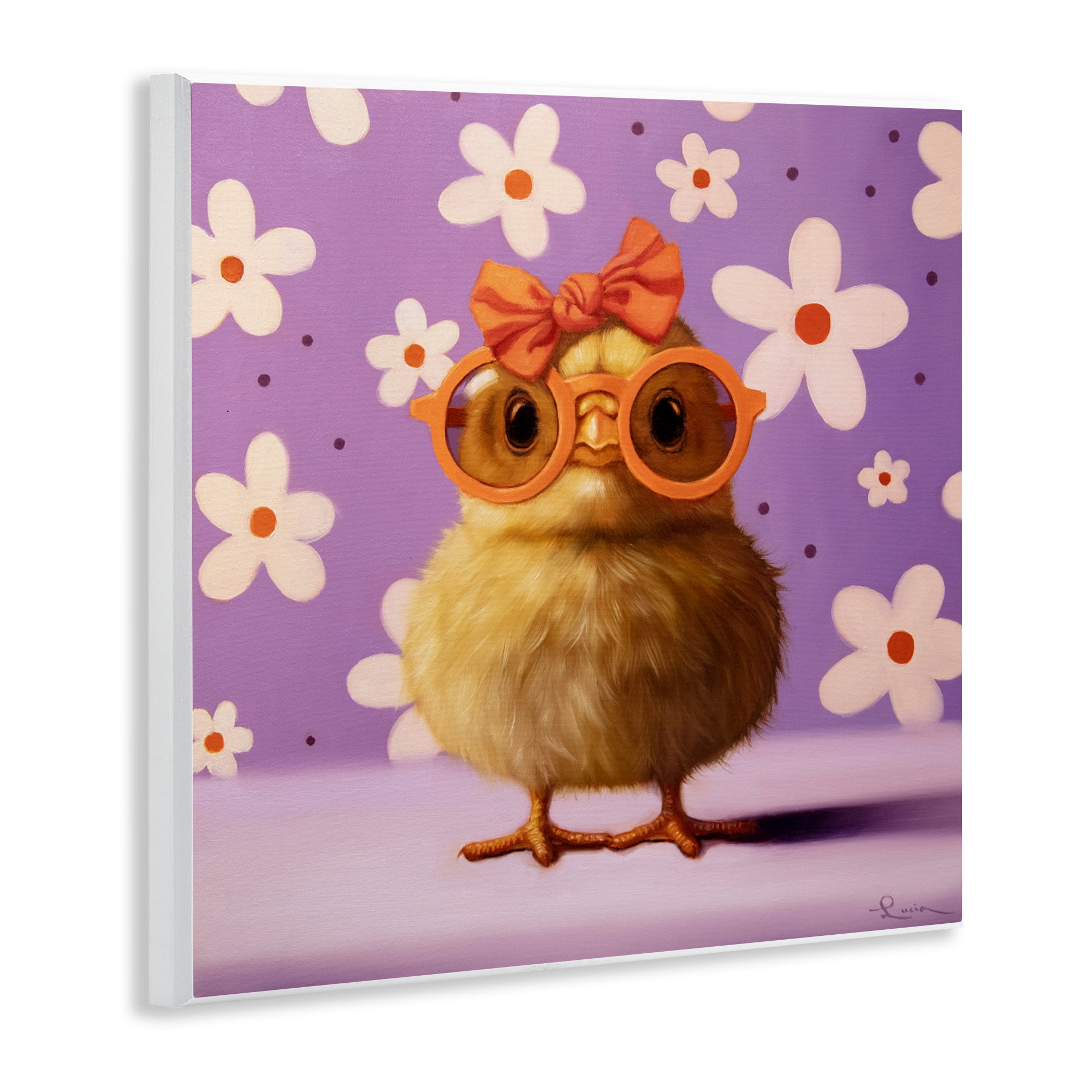 Stupell Industries Bow Peep Groovy Chick Wall Plaque Art, design by Lucia Heffernan