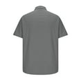 thumbnail image 5 of WREESH Men's Button Down Shirts Casual Work Shirts Solid Color Short Sleeve Turndown Collar Shirts Dark Gray, 5 of 6