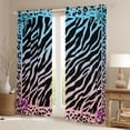 thumbnail image 2 of Feelyou Leopard Zebra Print Curtains Pack of 2 (42x84 Each) for Women, Fashion Princess Bow-tie Curtains Blackout, Blue Pink Stripes Bedroom Curtains, Black Out Curtains Decor, 2 of 6