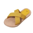 thumbnail image 3 of Women Woven Slipper Summer Stylish Casual Comfortable Lightweight Non-Slip Flat Sandals For Vacation (9, Yellow), 3 of 9