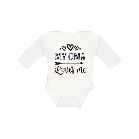 

Inktastic My Oma Loves Me Grandchild Gift Baby Girl Long Sleeve Bodysuit