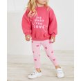 thumbnail image 6 of WIBACKER 2-7T Kid Toddler Girl Cotton Pullover Sweatshirt Love-hearted Tops and Ribbed Leggings 2Pcs Outfits Set, 6 of 13